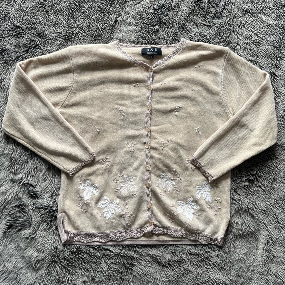 Vintage Fall Embroidered Cardigan